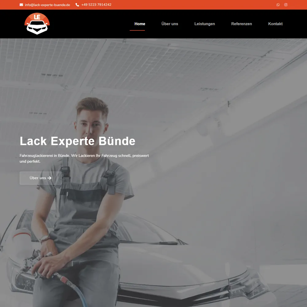 Screenshot von Lack Experte Bünde