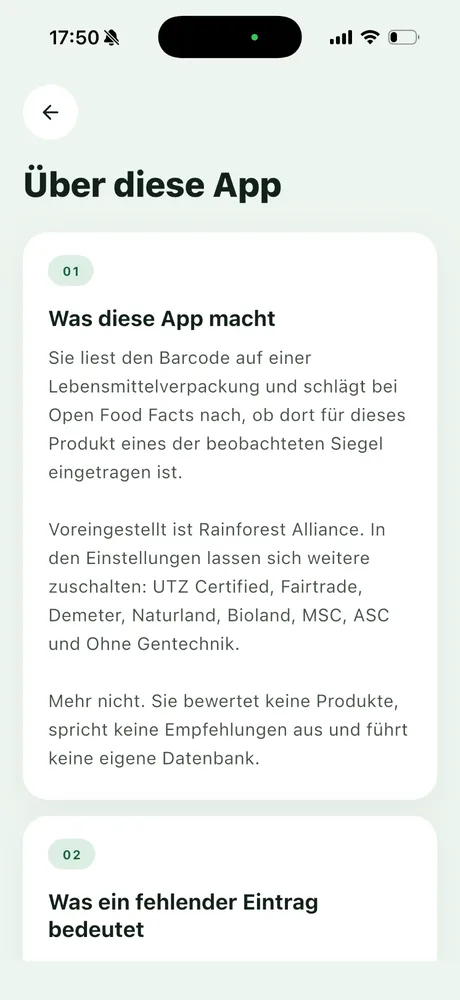SiegelBlick: Erklärung, was die App macht